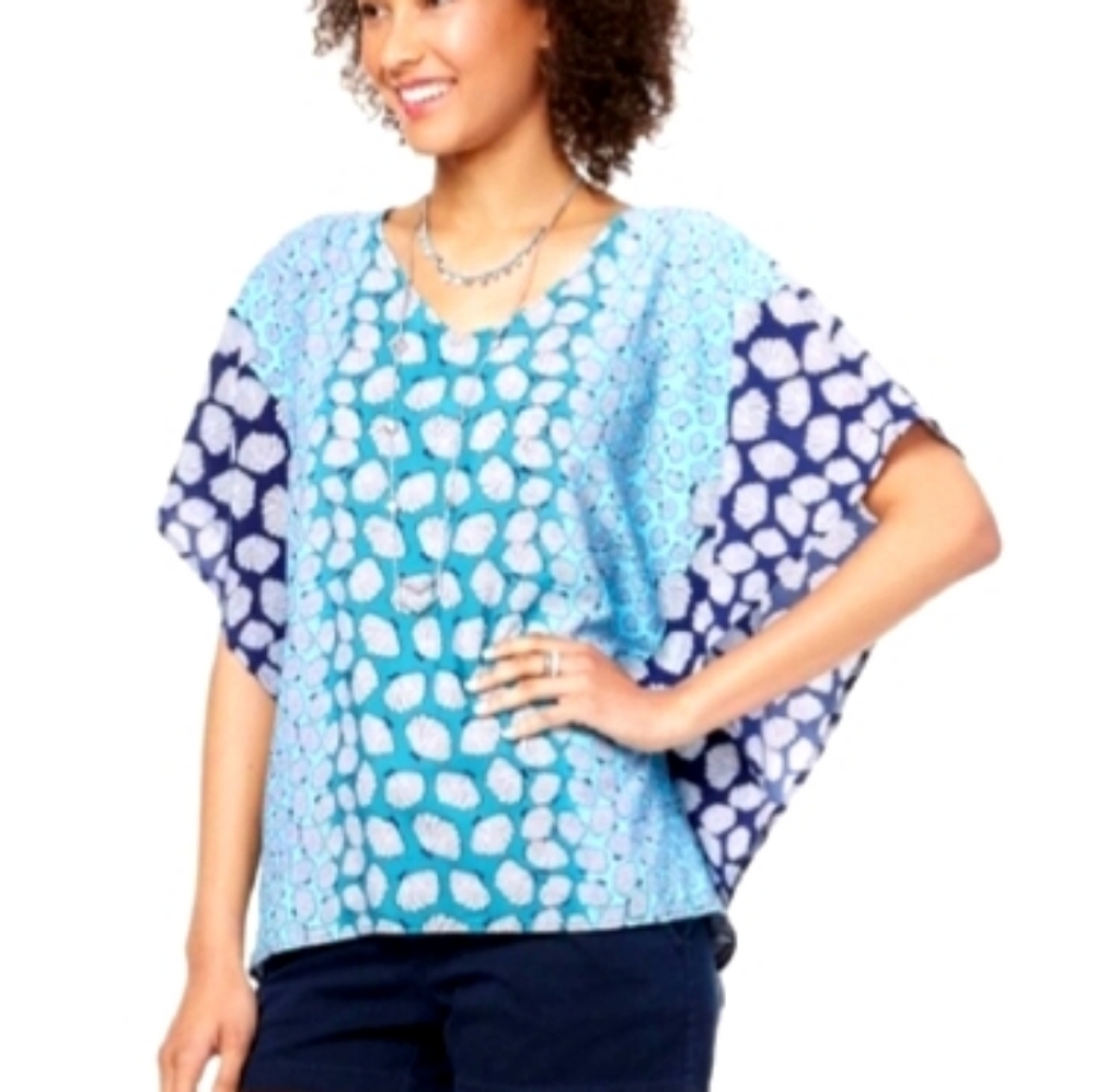 SEASHELL Ombre Tunic Top Blouse LIKE NEW